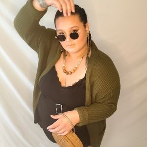 ANA Forest Green Knitted Cardigan